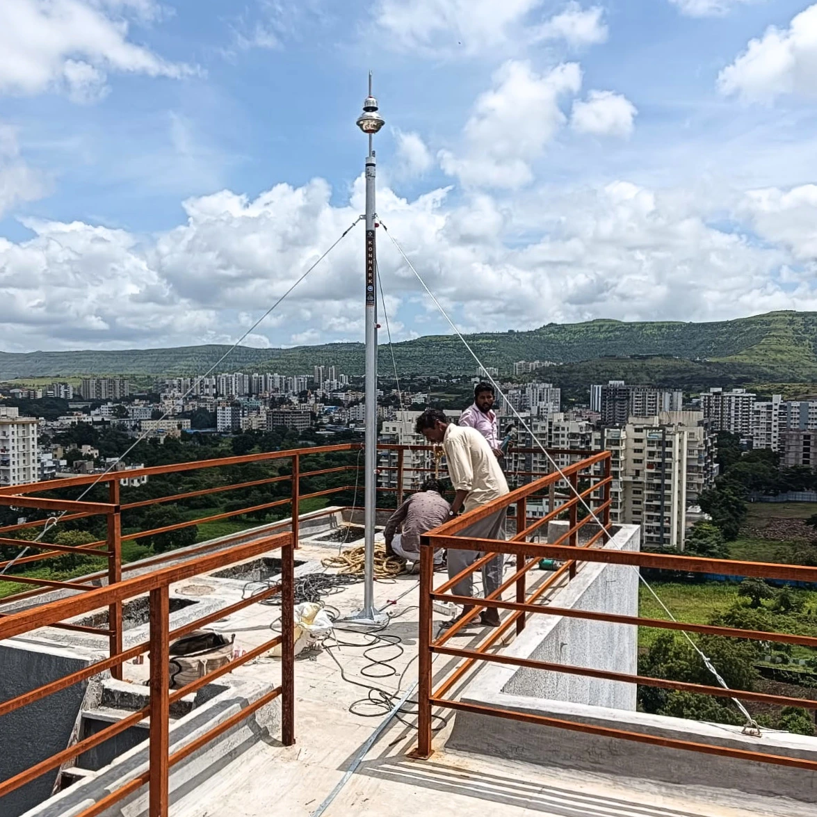 Konnark ESE lightning arrester mast installation